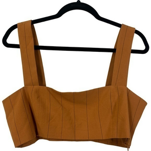 DANIELLE BERNSTEIN Orange Pinstripe Cropped Tank‎ Top - NWOT